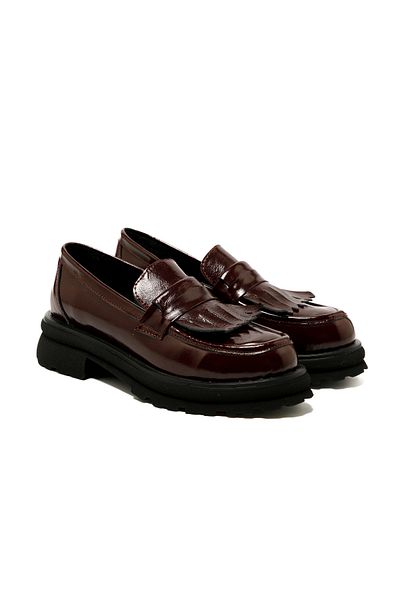 John May Femei / Fete Classic Oxford RC-25Y-001-R37706 John May 582-Burgundy Pantofi din piele lacuita