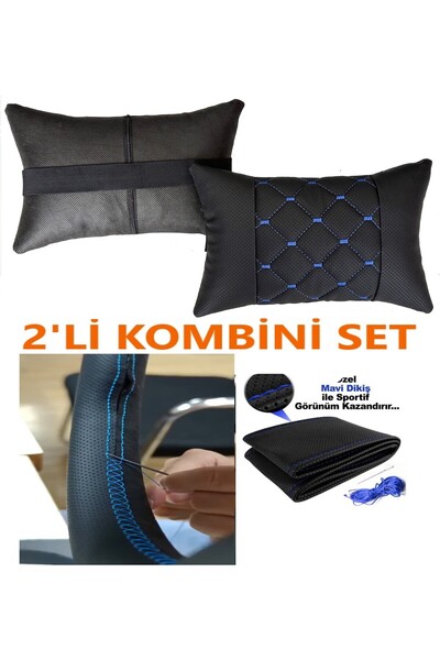 AYAZGRUP Honda Civic Fk2 Set de pernă pentru gât și husă pentru volan Ultra L...