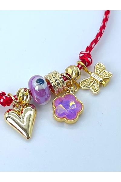 Concept HuBuTU Hediyelik Mor Işıltılı Marteniçkalı Şans Bilekliği