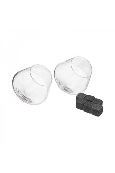 Secret de Gourmet Set of 2 whiskey glasses and 6 granite cooling cubes, Chic Taste, 300 ml