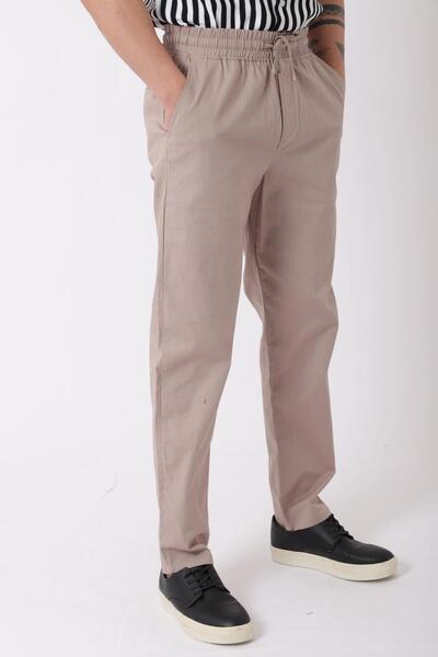 Stilkombin Elastic Waist Linen Trousers - Pldp-01K_0385