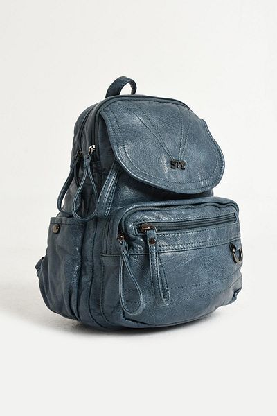 yuzuco Rucsac din piele artificială moale, albastru (Model: 571-11-12H)