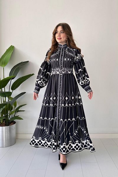 MaziButik Ethnic Design - Μαύρο Φόρεμα