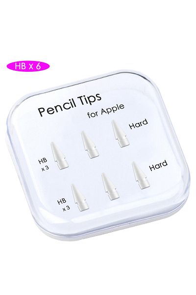 Choice أطراف قلم رصاص HBx6 بيضاء لقلم Apple Pencil من الجيل الأول / الثاني، طرف قلم iPad مزدوج الطبقات، كلاهما S