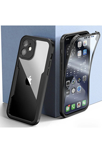 Choice غلاف هاتف iPhone 13Pro Max أسود مقاوم للصدمات 360 شفاف لهاتف iPhone 16...