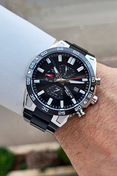 Daniel Klein Kasası Silver Kordonu Siyah Renk 24 Ay Garantili Göstergeleri Ak...