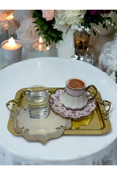 EVSTYLE 6 Pieces Coaster-Gold