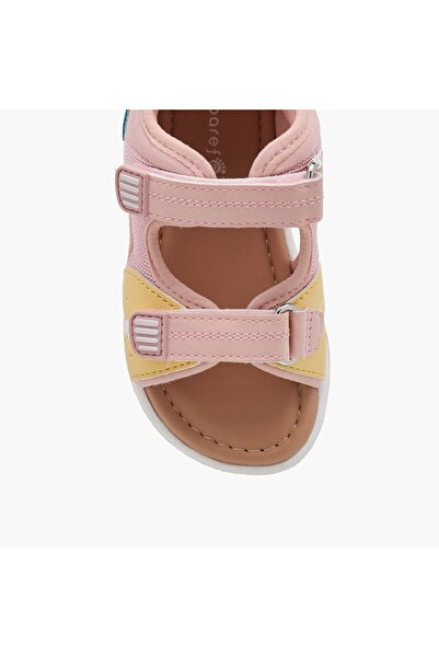 Barefeet Panelled Backstrap Sandals with Hook and Loop Closure