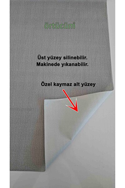 Örtücüm Düz Gri Kaymaz Kaydırmaz Pvc Dolap İçi Raf Örtüsü Buzdolabı Çekmece Kaymaz Çok Amaçlı Mutfak