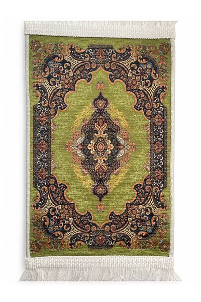 GALATA GIFT Миниатюрен килим, подложка за мишка, къщичка за кукли, диорамен материал, традиционен килим с пискюли 40*20