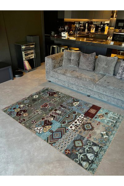 Rugs Modern Halı Συλλογή İnci: Πολύχρωμο, μεικτό μοτίβο, υφαντό υπόστρωμα, μο...