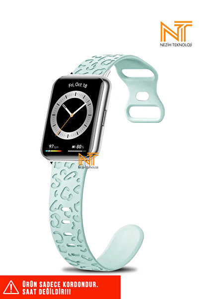Nezih Case Huawei Watch Fit 2 Uyumlu A+ Kalite Leopar Desenli Silikon Kordon