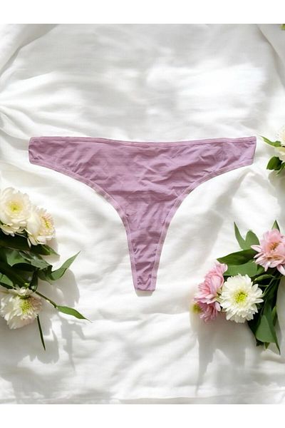 enmodaiçgiyim Pink Striped Women's Thong Panties