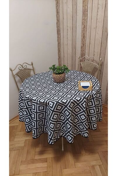 gonk Round, Duck (Liquid Pusher, Stain-Resistant) Fabric, Tablecloth