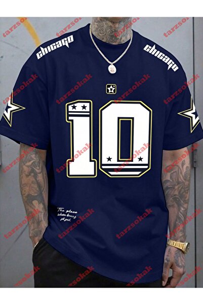 Tarzsokak تي شيرت صيفي للرجال - ياقة بأكمام قصيرة، موديل استوديو كاجوال