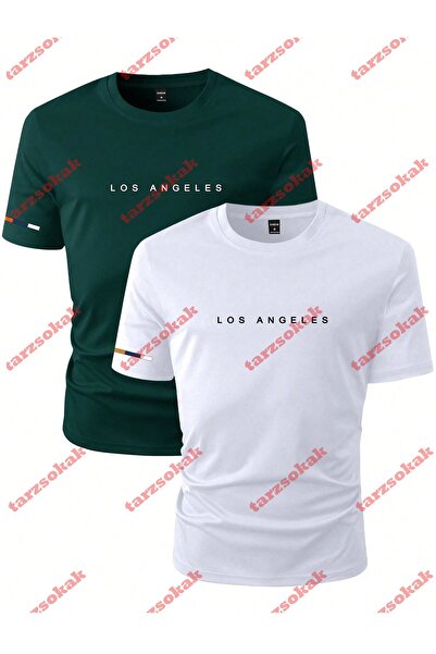 Tarzsokak تيشيرت صيفي رجالي - موديل 3879 - رقبة قريبة - كم قصير - للاستخدام ا...