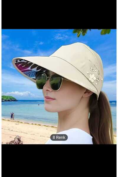 Betülce Pălărie pliabilă pentru femei cu model de flori de sezon nou