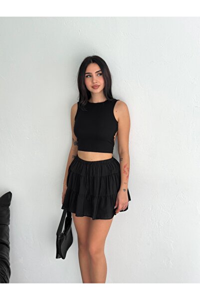 sportiness Flamli Linen Fabric Shorts Skirt