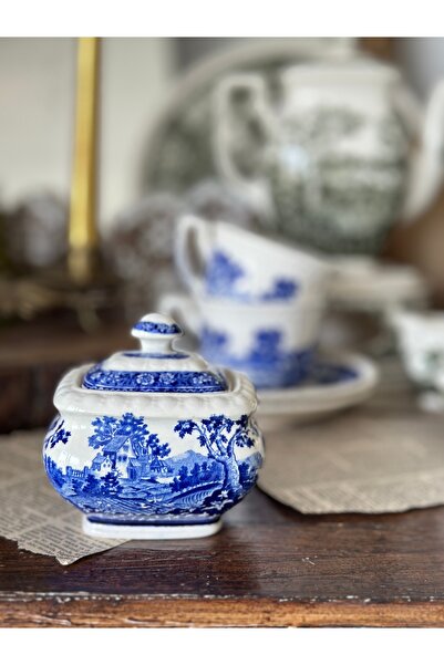 Villeroy & Boch Villeroy Boch Rusticana Porselen Mavi Antika Kapaklı Şekerlik...