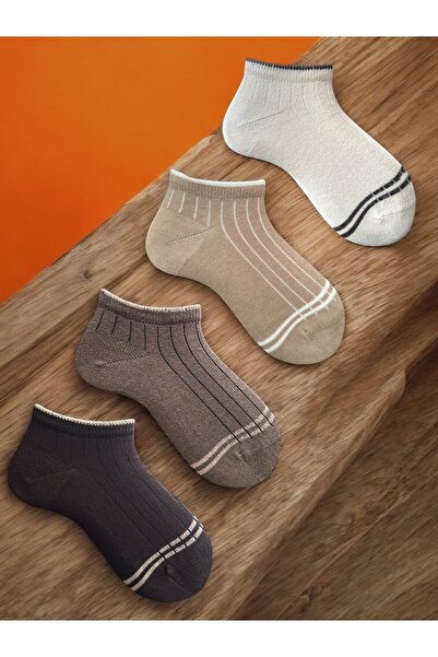 Çorabistaan 4 Çift Çok Renkli Unisex Kız Erkek Çocuk Derbili Kısa Patik Çorap...