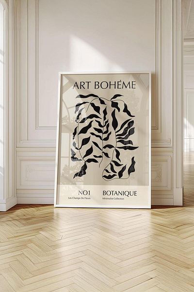 Buka Shops Tablou premium din colecția Art Bohème Botanique cu cadru: Frunze minimaliste nr. 1