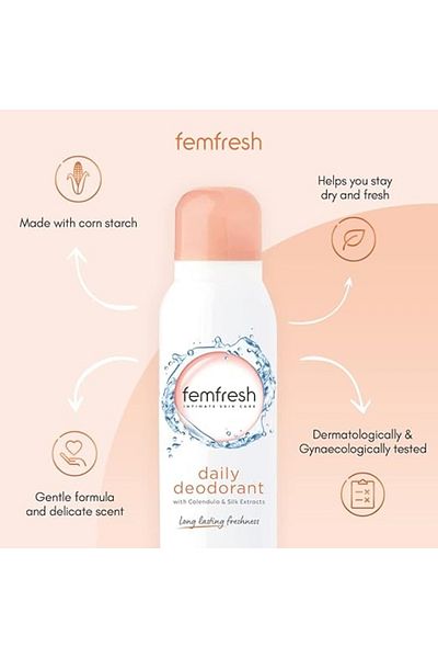 Femfresh فيم فريش مزيل عرق ديلي ان تايم 125 مل منعش للنساء
