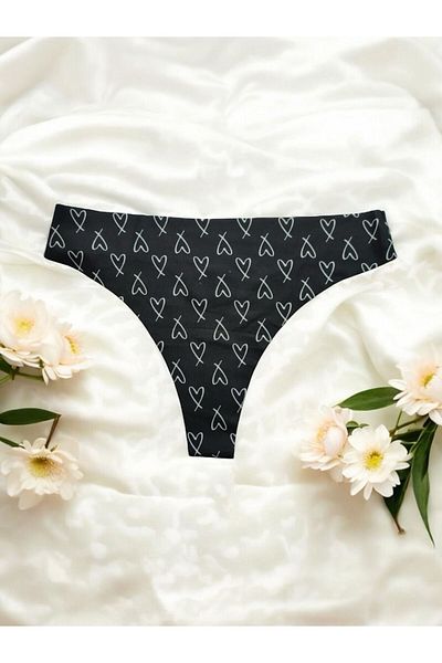Vanilya Secret Μαύρο γυναικείο στρινγκ εσώρουχο κοπής με λέιζερ χωρίς σήμανση