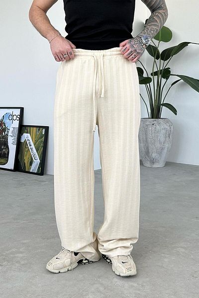 HAFKAGİYİM Ecru Soft Stride Baggy Trousers