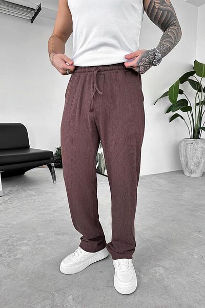 HAFKAGİYİM Καφέ Breeze Soft φαρδύ παντελόνι