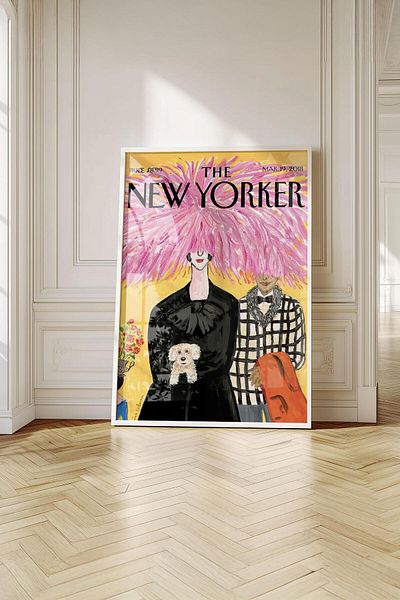 Buka Shops Pictură premium „New Yorker Interior” de epocă în rama: peisaj urban și eleganță culturală