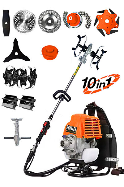 Pro Draxler Alman 543 DS 10 İn 1 Sırt Tipi Ot Çim Biçme Tırpanı + Toprak Eşel...