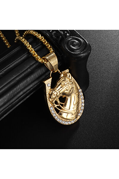 Choice قلادة رأس نمر ذهبية أنيقة A3592، قلادة نمر حيوانية للرجال، بانك هيب هو...