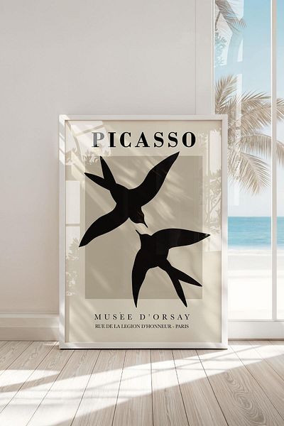 Buka Shops Tablou premium Picasso Musée d'Orsay Flying Birds în rame: simbolul elegantei din Paris