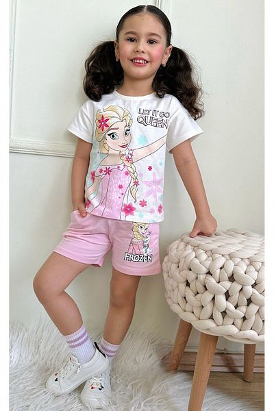 LİLLYPİCCA Elsa Character Patterned Girl's Pocket Shorts Suit