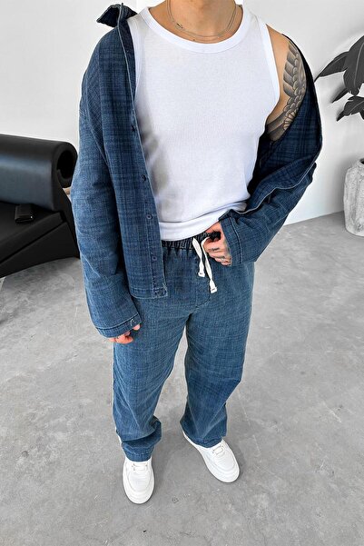 HAFKAGİYİM Navy Blue Patterned Premium Relaxed Jacket