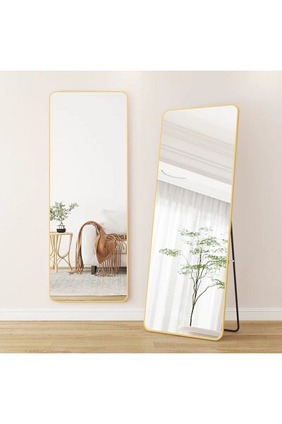 Living Rectangular stand mirror, gold frame / 65 * 170 cm