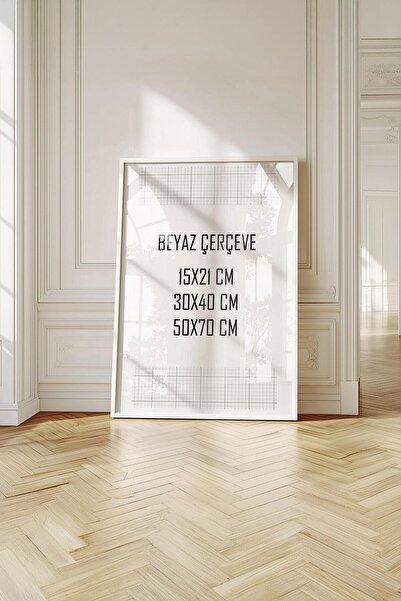 Buka Shops Beyaz Tablo & Fotoğraf Çerçevesi (15x21, 30x40, 50x70cm Seçenekli) - Modern, Şık Tekli Tablo Çerçeve