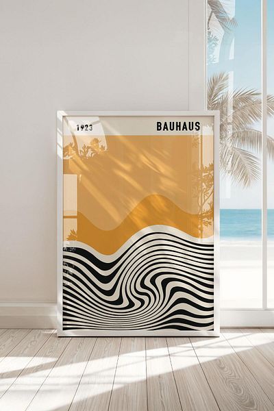 Buka Shops Tablou premium Bauhaus 1923 Optical Ripple în cadru: Pista frontală a artei moderne