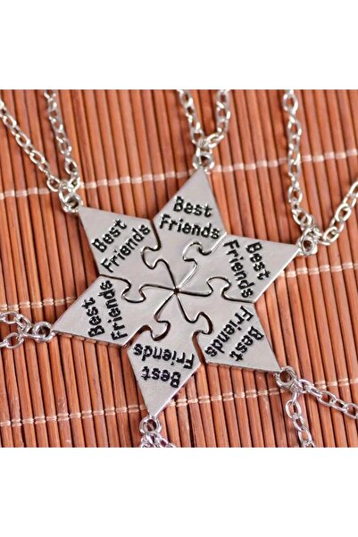 Yıldız Accessory 6'Lı Yakın En İyi Arkadaş Dostluk Kolye Yapboz Parçası BFF B...