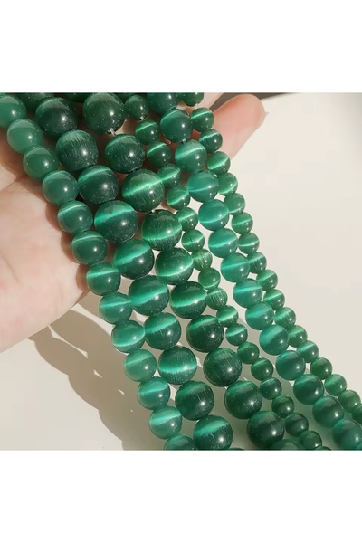 RLX BUJİTERİ Prirodni kamen mačka oka 8 mm 1 niz prosečno (49 kom)