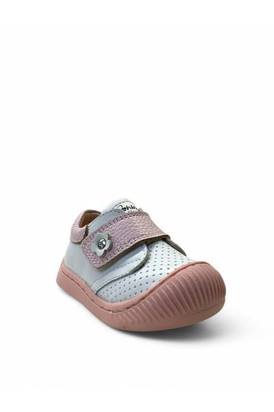 Tuğba Ortopedi 267 Pantofi ortopedici 100% piele naturală pentru fetiță alb/roz First Step