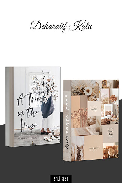 yhfoto 2 Adet Dekoratif Kutu - Kitap Görünüm Kutu - Kitap Kutu - 2'li Kutu De...