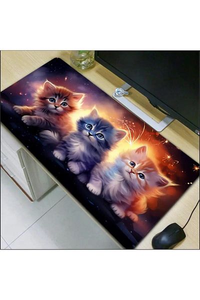 sgeteknoloji 70X30 سم 3D 3 CAT تحت عنوان قاعدة مضادة للانزلاق سرعة سطح الألعاب لوحة ماوس الألعاب