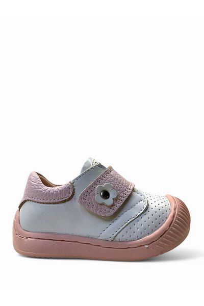 Tuğba Ortopedi 267 Pantofi ortopedici 100% piele naturală pentru fetiță alb/roz First Step