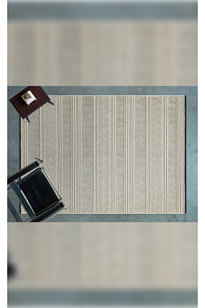 Apex Halı Gloria 4001 Ekru Antibakteriyel Yıkanabilir Kaliteli Modern Şık Kilim