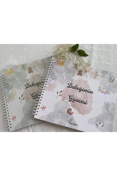 Çim Adam Organizasyon My Baby's Diary with White Cover / Pregnancy and Mother Baby Diary