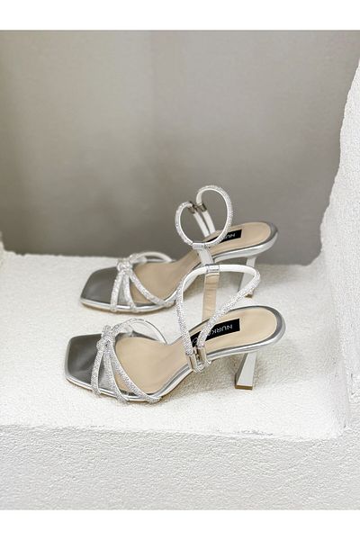 NUR KARACA 25Y8116 PANTOFI CU TAC 9CM CU BANDA DE PIATRĂ FEMEI