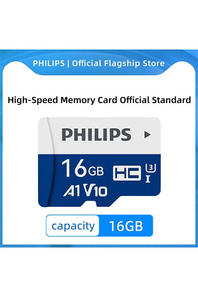 Philips 16GB PHILIPS Memory Card 512GB 256GB 128GB 64GB 32GB U3 V30 4K Full HD Micro TF Mini SD Card TF Memo
