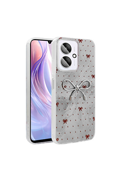 Coverzone حافظة هاتف من السيليكون على شكل شريط فضي متوافقة مع هاتف Poco C65