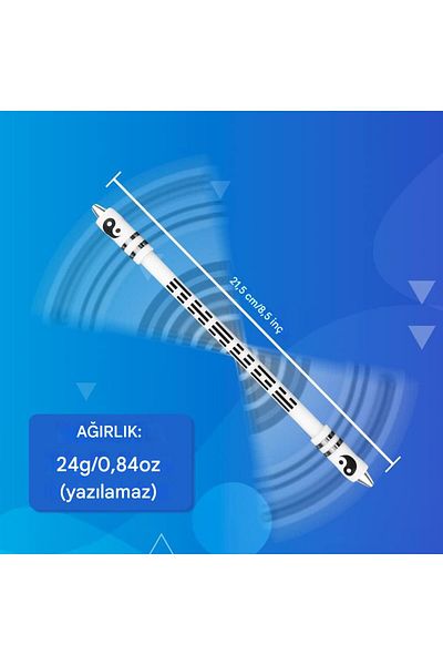 Spin Art Anti-Stress Spinning Pen - High Stability, Adjustable Metal Ring with Wearable Design